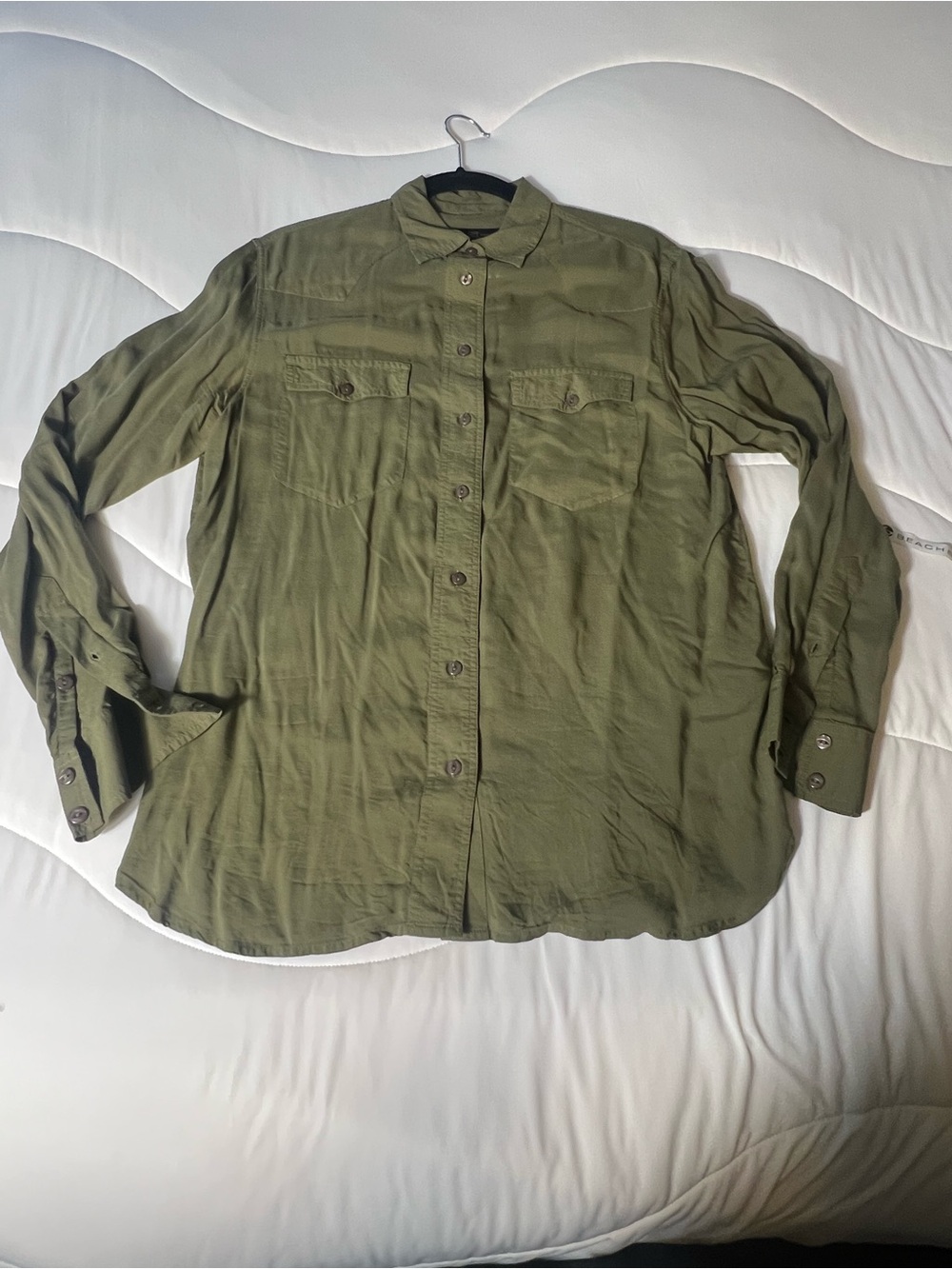 Frye Olive Green Button-Front Shirt